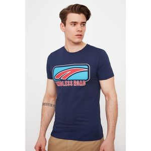 Trendyol Navy Blue men's t-shirt- vyobraziť