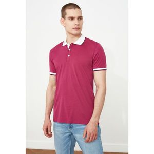 Trendyol Burgundy Men Slim Fit Short Sleeve Polo Neck T-shirt vyobraziť