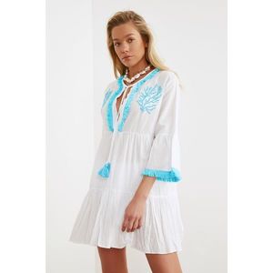 Trendyol Vual Beach Dress with White Bead Embroidery vyobraziť