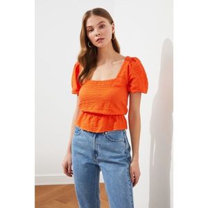 Trendyol Orange Square Collar Blouse vyobraziť