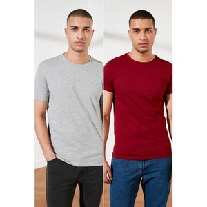 Trendyol MulticolorEd Men Basic 2 Pack-Slim Fit Bike Collar Short Sleeve T-Shirt vyobraziť