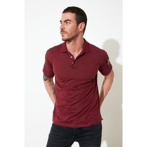 Trendyol Burgundy Men Slim Fit Short Sleeve Polo Neck T-shirt vyobraziť