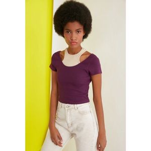 Trendyol Purple Cut Out Detailed Knitted Blouse vyobraziť