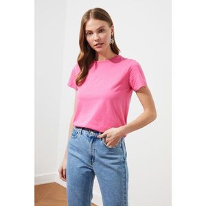 Trendyol Indigo-Pink 100% Cotton Süprem Bicycle Collar 2 Pack Knitted T-Shirt vyobraziť