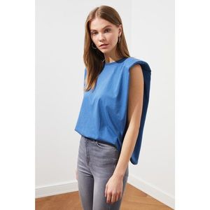 Trendyol Blue Vatka Knitted T-Shirt vyobraziť