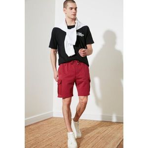 Trendyol Burgundy Men's Regular Fit Striped Shorts & Bermuda vyobraziť