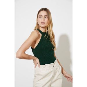 Trendyol Knitwear Blouse WITH Dark Green Mesh Detail vyobraziť