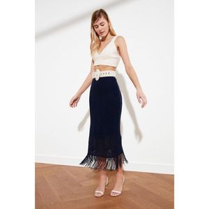 Trendyol Navy Blue Ajurlu Knitwear Skirt vyobraziť