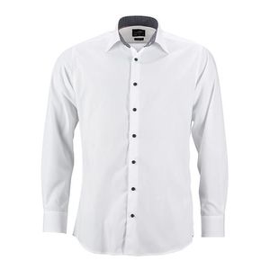 James & Nicholson Pánska biela košeľa JN648 - Bílá / titanová / bílá | XL vyobraziť