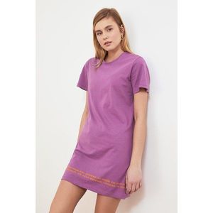 Trendyol Purple Print knitted dress vyobraziť