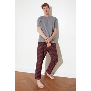Trendyol Burgundy Plaid Woven Pajama Set vyobraziť