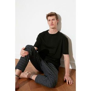 Trendyol Black Plaid Woven Pajama Set vyobraziť