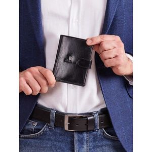 Men´s vertical black leather wallet vyobraziť