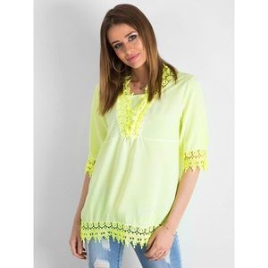 Loose yellow fluo lace blouse vyobraziť