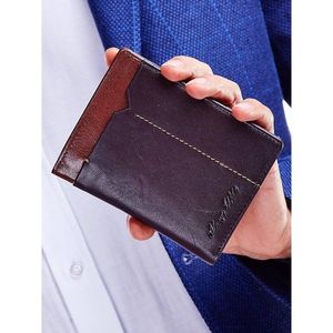 A brown wallet for a man with a decorative finish vyobraziť
