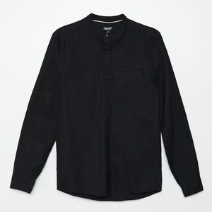 Cropp - Hladká košeľa so stojačikom - Čierna vyobraziť