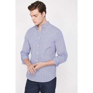 Koton Men's Blue Checkered Shirt vyobraziť