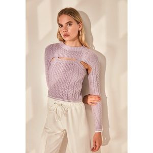 Trendyol Lila Dual-Use Knitwear Sweater vyobraziť