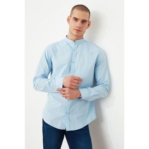 Trendyol Blue Male Slim Fit Judge Collar Shirt vyobraziť