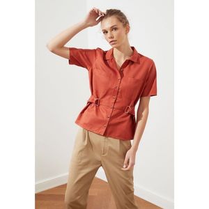 Trendyol Cinnamon Tying Detail Shirt vyobraziť