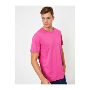 Koton Men's Pink Bike Collar T-shirt vyobraziť