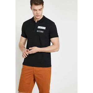 Koton Men's Black Polo Neck Short Sleeve T-Shirt vyobraziť