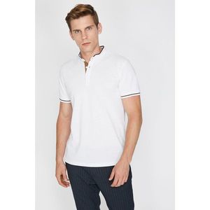Koton Men's White Short Sleeve Polo Neck T-Shirt vyobraziť