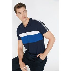 Koton Men's Navy Polo Neck T-Shirt vyobraziť