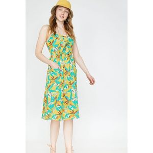 Koton Midi Dress with Women's Yellow Strap Pocket Detail vyobraziť