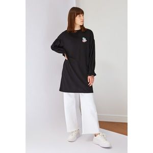 Trendyol Black Detailed Knitted Tunic vyobraziť