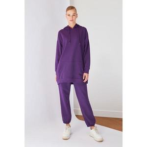 Trendyol Purple Hooded Knitted Tracksuit Set vyobraziť