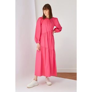 Trendyol Pink Cotton Poplin Dress vyobraziť