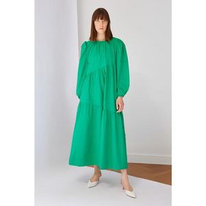 Trendyol Green Cotton Poplin Dress vyobraziť