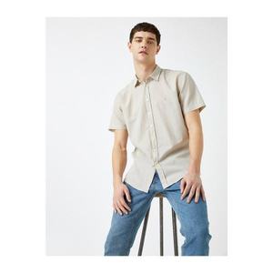 Koton Men's Gray Short Sleeve Cotton Slim Shirt vyobraziť