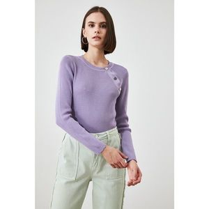 Trendyol Lila Button Knitwear Sweater vyobraziť