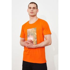 Trendyol Orange Men's Printed T-Shirt vyobraziť