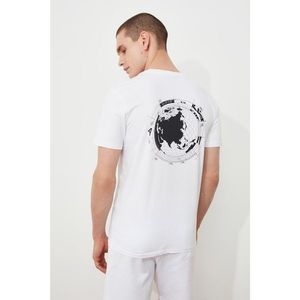 Trendyol White Men's Slim Fit Printed Short Sleeve T-Shirt vyobraziť