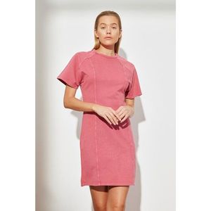 Trendyol Pink Washed Mini Knitted Dress vyobraziť
