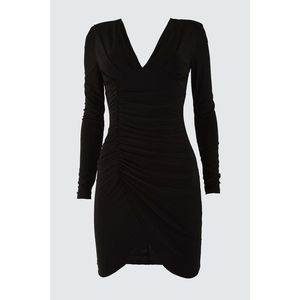 Trendyol Black Drape Detailed Dress vyobraziť