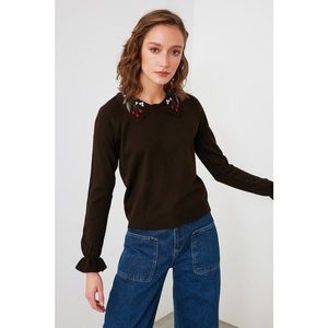 Trendyol Knitwear Sweater WITH Brown Collar Detail vyobraziť