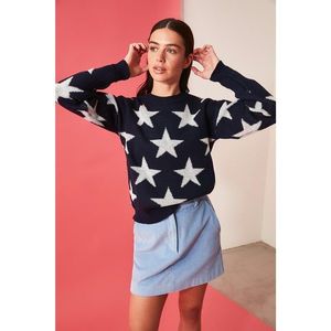 Trendyol Navy Blue Jacquin Knitwear Sweater vyobraziť