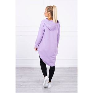 Sweatshirt with long back and hood light purple vyobraziť