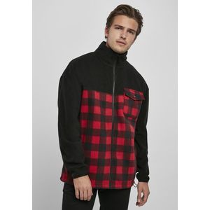 Urban Classics Patterned Polar Fleece Track Jacket black/redcheck - 5XL vyobraziť
