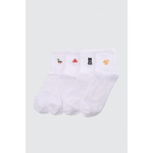 Trendyol White Men's 4-Piece Half Quarter Socks vyobraziť