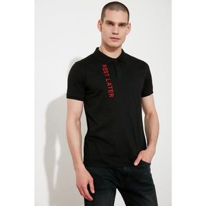 Trendyol Black Men's Slim Fit Short Sleeve Embroidered Polo Neck T-shirt vyobraziť