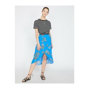 Koton Women's Blue Normal Waist Patterned Midi Skirt vyobraziť
