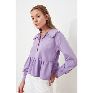 Trendyol Lilac Lace Detailed Shirt vyobraziť