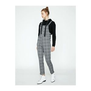 Koton Women's Black Checkered Jumpsuit vyobraziť