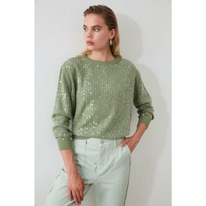 Trendyol Mint Scaly Knit Sweater vyobraziť