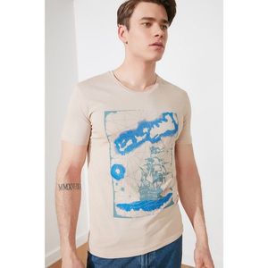 Trendyol Beige Men's T-Shirt vyobraziť